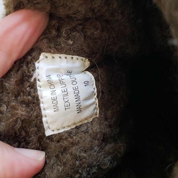 Sak Roots green and brown Sherpa boot, embroidery, elephant, women's size 10 - Picture 10 of 12